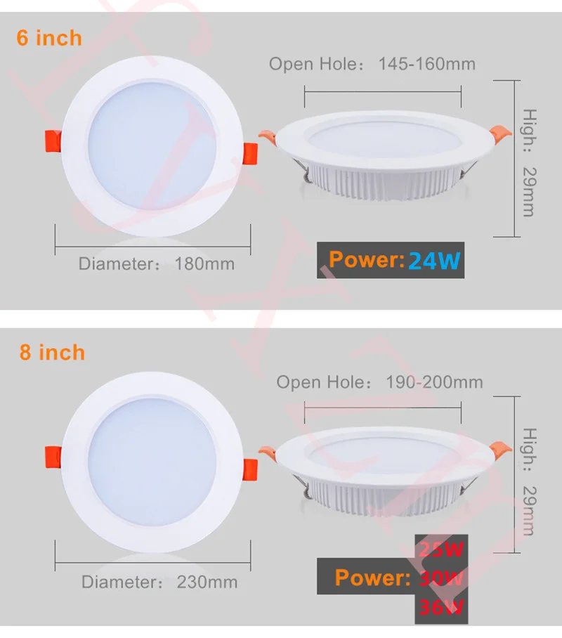 LED Downlight 12W 15W 18W 20W AC100-240V led Recessed Ceiling light slim panel lamp spotlight recessed ceiling spotlights