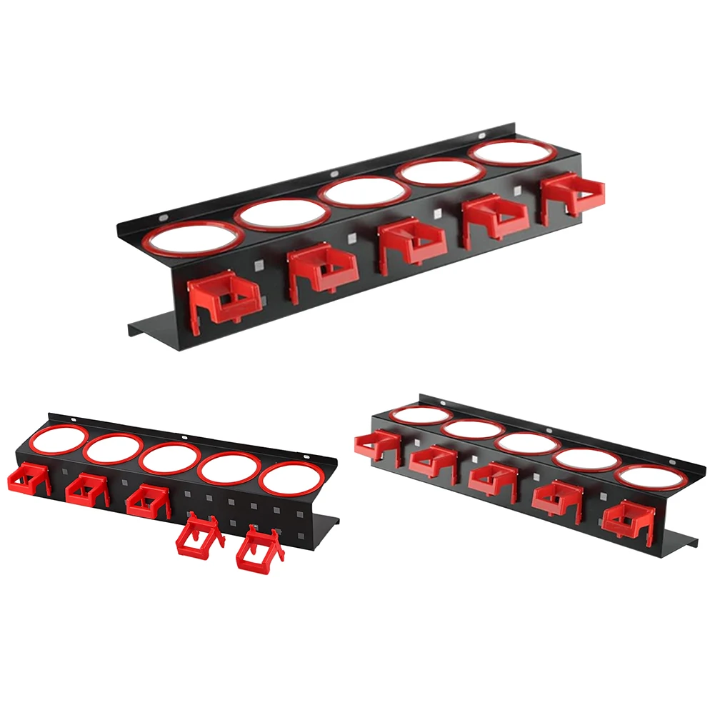 Wall Mounted Spray Bottle Storage Rack 5 Holes ABS Metal