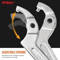 Clé à molette réglable Hi-Spec, type crochet, outil pour écrous et boulons, outil à main, 19-51 mm, 32-76 mm, 51-120 mm avec échelle, fournitures d'outils automobiles 4