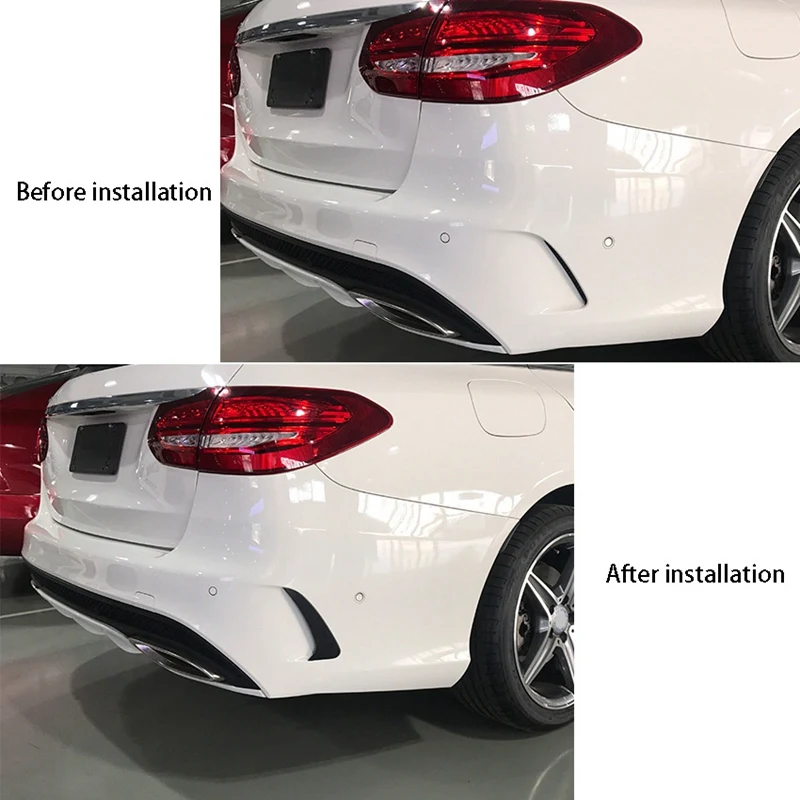 메르세데스 벤츠용 리어 범퍼 스포일러 사이드 카나드, 벤츠 C 클래스 에스테이트 S205 C180 C200, AMG 블랙