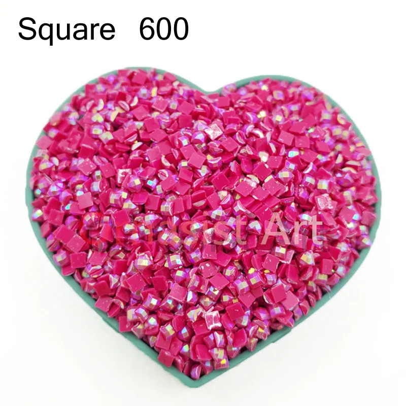DMC600-772 AB Stones Shining Square Drills Diy Diamond Painting Cross Stitch Embroidery Rhinestones Colorful Mosaic Stones