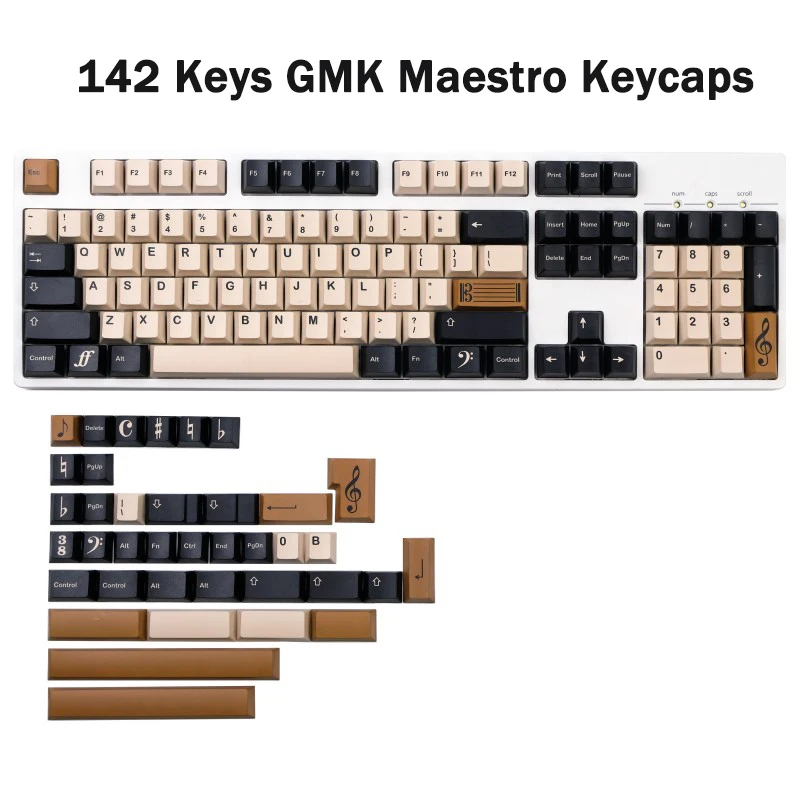 Teclas Gmk Maestro Perfil Cereja Pbt Sublimação de Tintura Teclado Mecânico Switch mx 61 64 68 75 84 84 87 98 142 Teclas