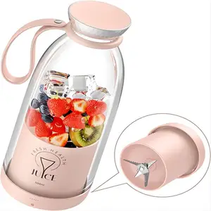 Portable juicer Fresh Juice Bottle Blender Plus 500ml  Wireless  Fruit Mixers 6 Blades 2400mAh Food Milkshake Ice Crush Cup