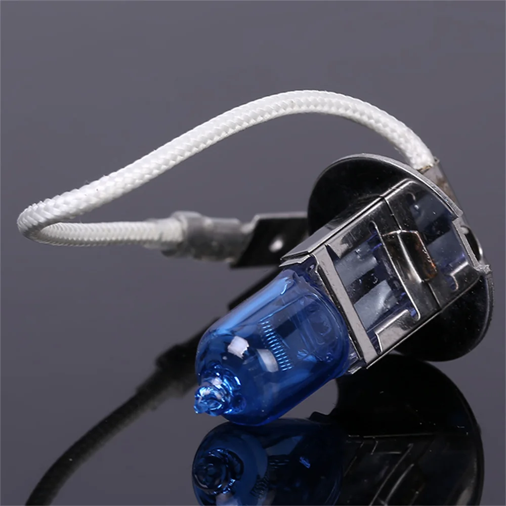 2Pcs 12V 55W H3 HeadLight Lamp Xenon Dark Blue Glass Replacement Car H3 Halogen Light Bulb Super White images - 6