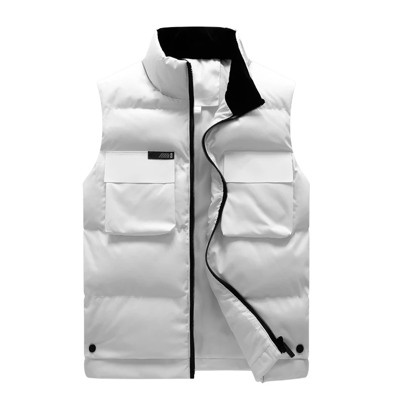 Description Picture 5 of itemAutumn Winter Men Casual Windproof Sleeveless Vest Jacket Coat Man Waistcoat Stand Collar Vest Man Pocket Overcoat Plus Size 8XL