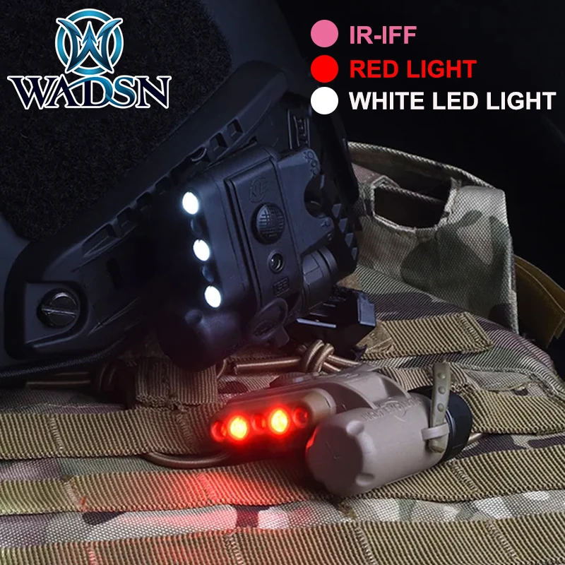 WADSN Gen2 IR IFF 헬멧 빛 Gen3 생존 안전 신호 램프 야외 사냥 LED 화이트/레드 손전등 적합 모자 20MM 레일