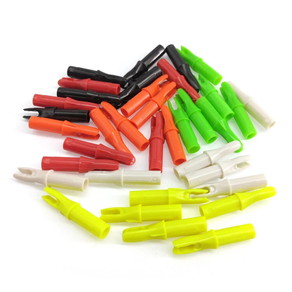 50pcs Arrow Nocks Insert Tips ID6.2mm Arrow Shaft Tails Plastic Archery Hunting Bow DIY Accessory 3