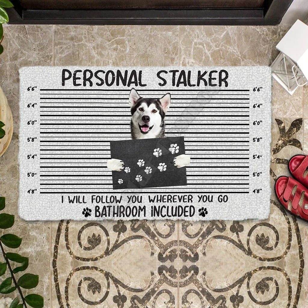 

Alaskan Malamute Personal Stalker Doormat Porch Rug Mats Floor Carpet 3D Print Indoor Outdoor Doormat Non-slip Love Dog Gift