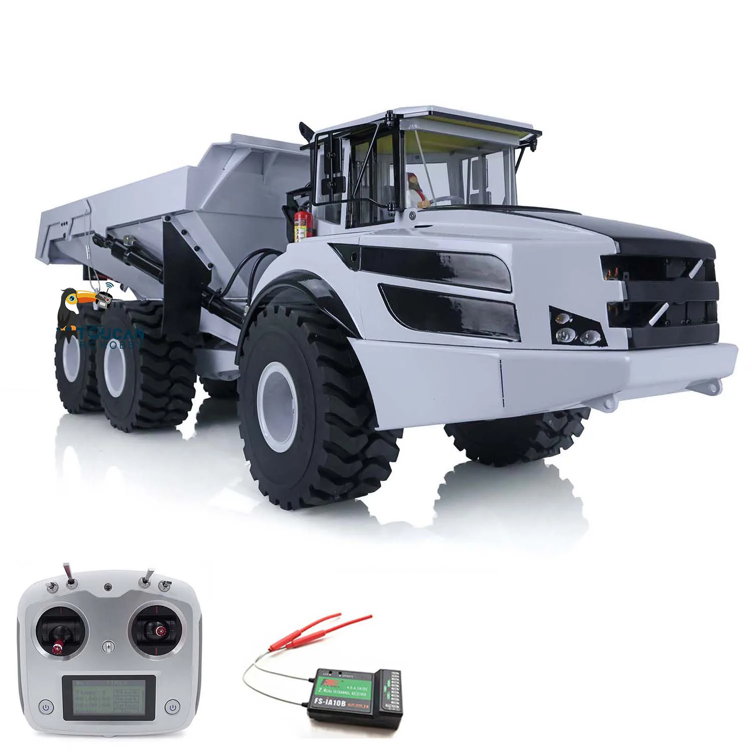 

In Stock Metal Hydraulic 1/14 RC 6*6 Articulated Truck Dumper Model Motor ESC Lights Toys Gift TH18406