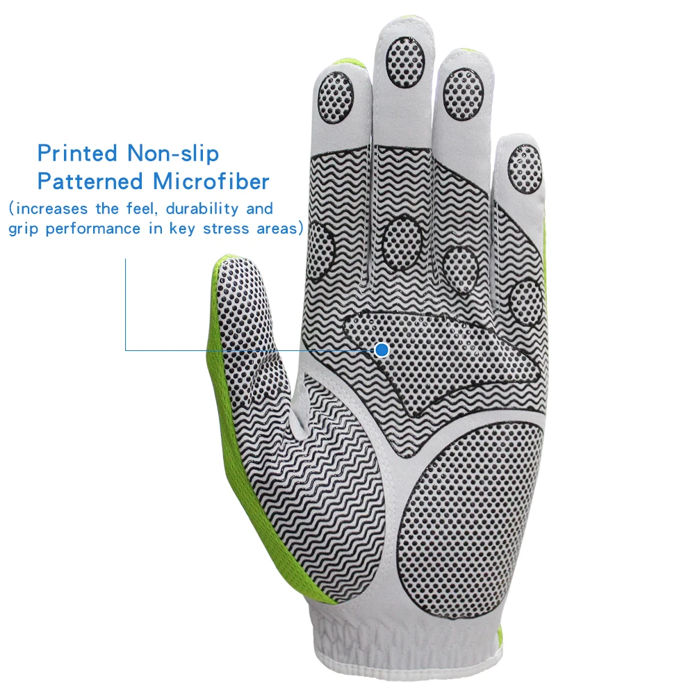 10 Pcs Efunist Golf Glove Men Left Hand Breathable Green 3D Performance Mesh Non-slip Micro Fiber Golf Gloves Supplies Drop Ship