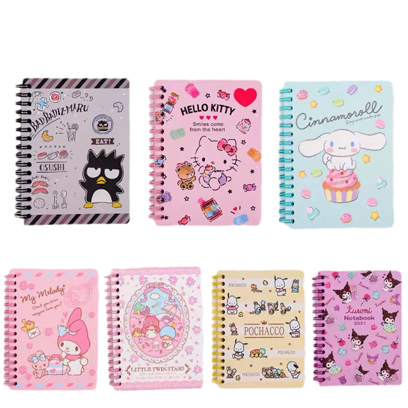 

Anime Sanrio Series A6 Notebook Cartoon Hellokitty My Melody Active Page Diary Book Hand Ledger Office Supplies Student Gifts