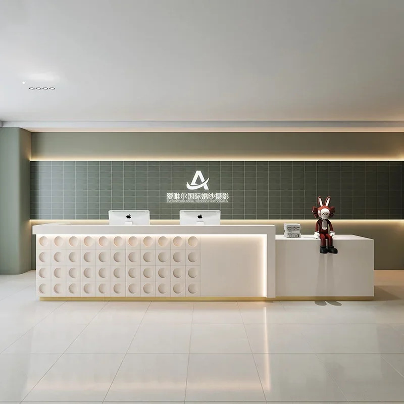 Beauty Institute Counter Modern Reception Lectern Simple Salon Furniture Hairdressing Entrances Tables Table Front Desk Shop Bar