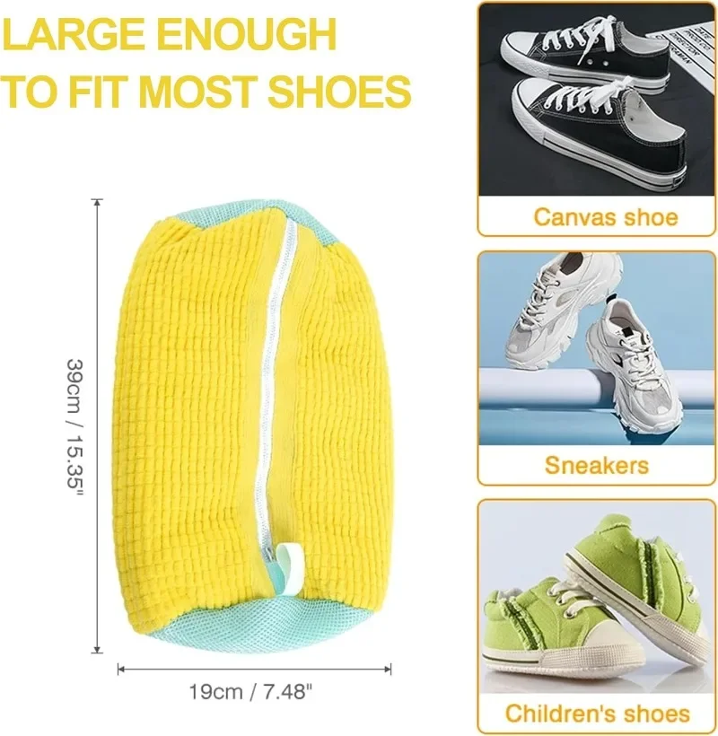 1PCS Shoe Wash Bag For Washing Machine Reusable Zipper Remove Dirt
