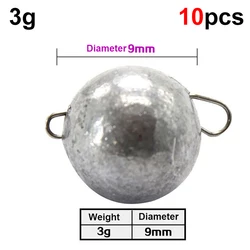 10 - Piece Bullet Weight Fishing Sinkers Set for Quick Sinking in Deep Sea Bass Fishing (10pcs  3G)