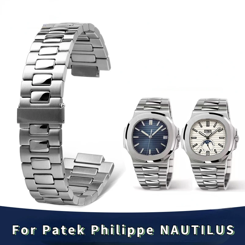 High quality Stainless Steel WatchBand For Patek Philippe Nautilus 5711/5726  watch convex solid Steel men strap Accessories 25mm| | - AliExpress