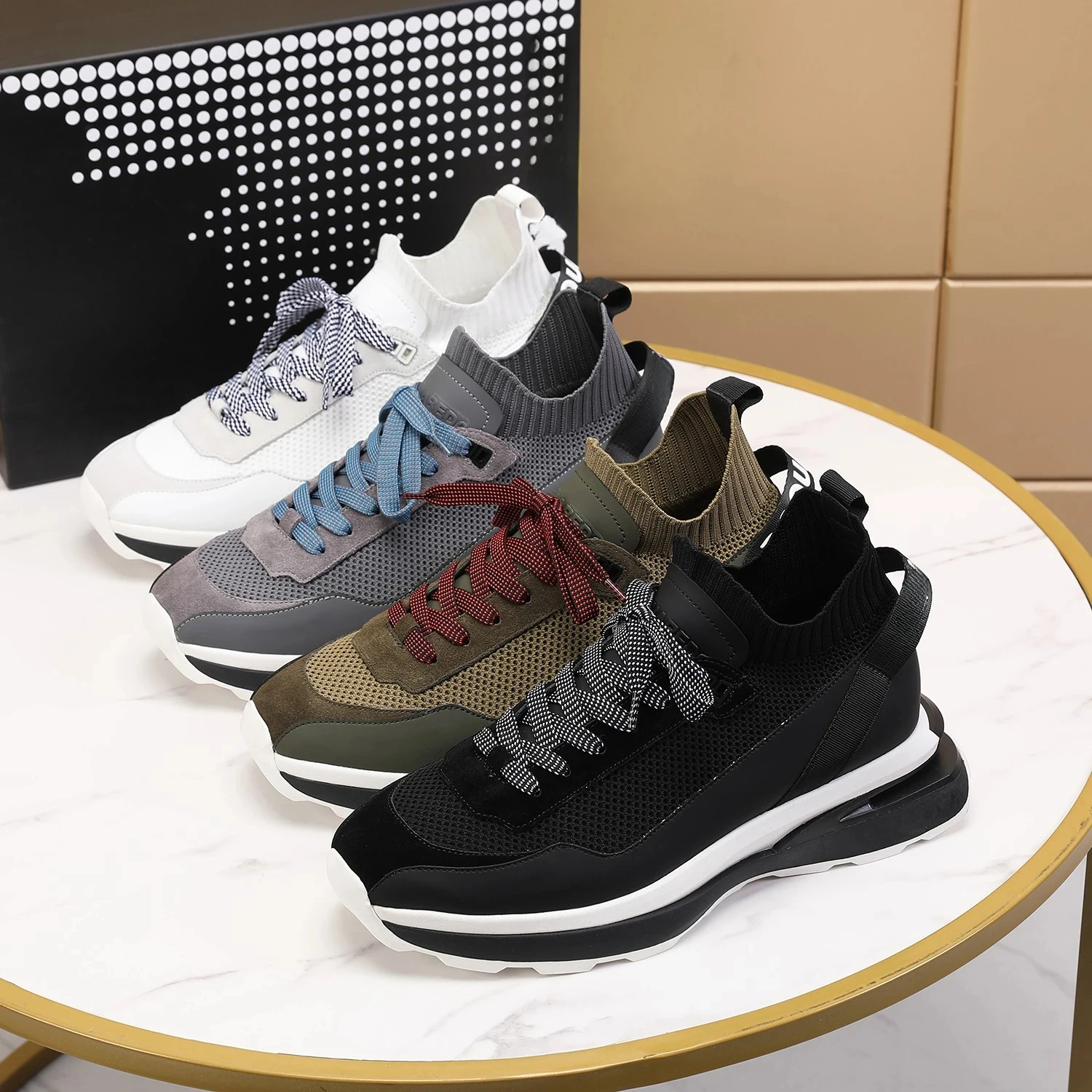 2024 Italia Brand Icon Casual Highstreet Mesh Sneakers Uomo Dsq2 Fashion Design Hombre Solid Tenis Masculino Shoes 46