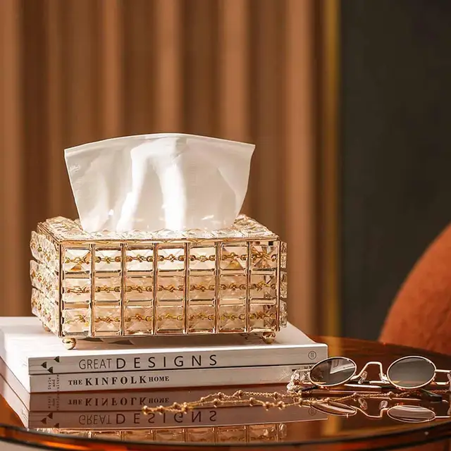 Xinkua Nordic Stílusú Nappali Könnyű Luxus Kristályszövet Kreatív Tároló Doboz Egyszerű Otthoni Papír X4O8 - Image 4