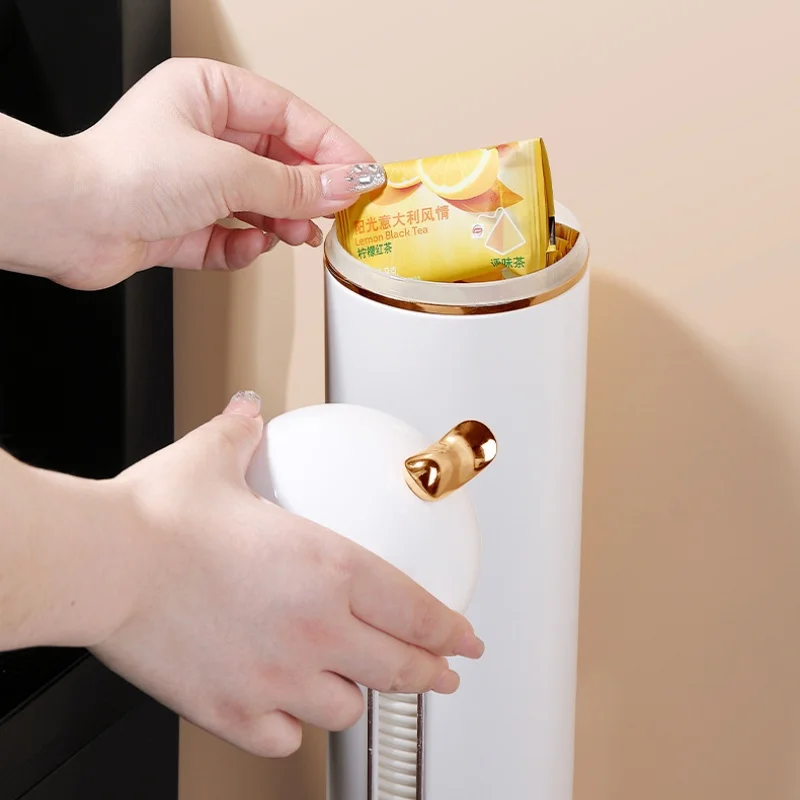 Description Picture 4 of itemFlat Bottom Cups Cup Holder For Water Dispenser Storage Rack Cup Dispenser Dustproof Wall Mounted For Home Office