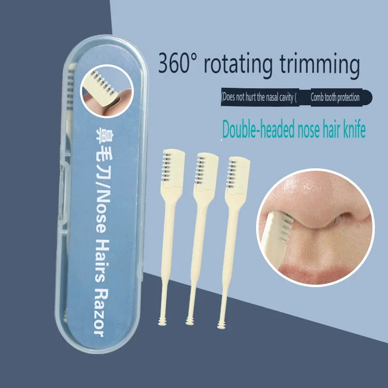 Spot Nose Hair Razor Manual Safe Cleaning Double Head Portable Mens