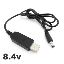 Universal USB to DC Power Boost Adapter Cable with Step - Up Voltage Converter 5.5mm/3.5mm Plug (8.4V 5.5mm Cable)