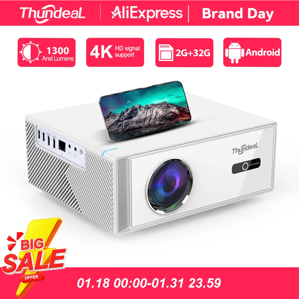 ThundeaL TD95W Android Projektor Full HD 1080P WiFi 2K 4K Heimkino Tragbare Smart TV Video Film Treffen led TD95 Projektor