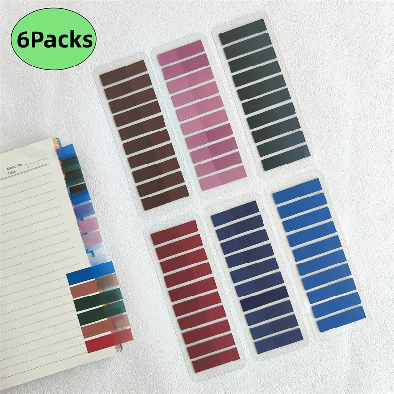 6 Packs 1200 Sheets Transparent Sticky Notes Self-Adhesive For Annotation Books Clear Notepads Memo Bookmarks Pad Tabs 4