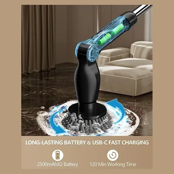 8 in 1 Adjustable Electric Spin Scrubber Cordless Cleaning Brush Set with 2 Speeds Extension Handle Bathroom Kitchen Cleaning 1