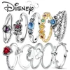 100% 925 sterling silver Mickey Minnie Sparkling Head Princess Flower Daisy Ring Original Holiday Jewelry Love Wedding Ring Gift 1