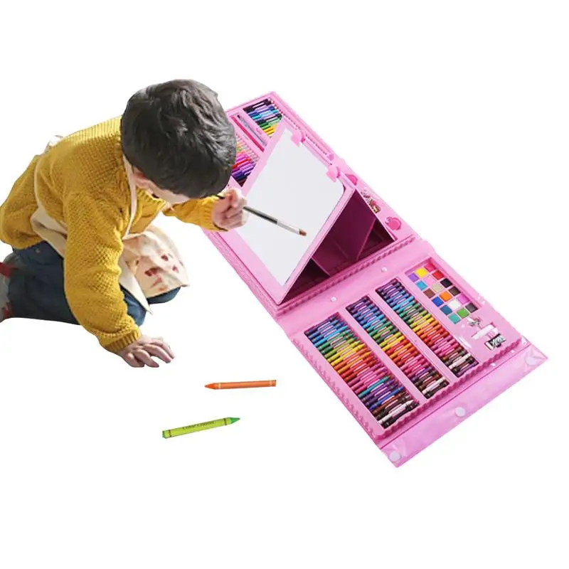 

Painting Supplies Includes Oil Pastels Crayons Colored Pencils Watercolor Cakes Sketch Pad Kids Art Supplies forboys and girls