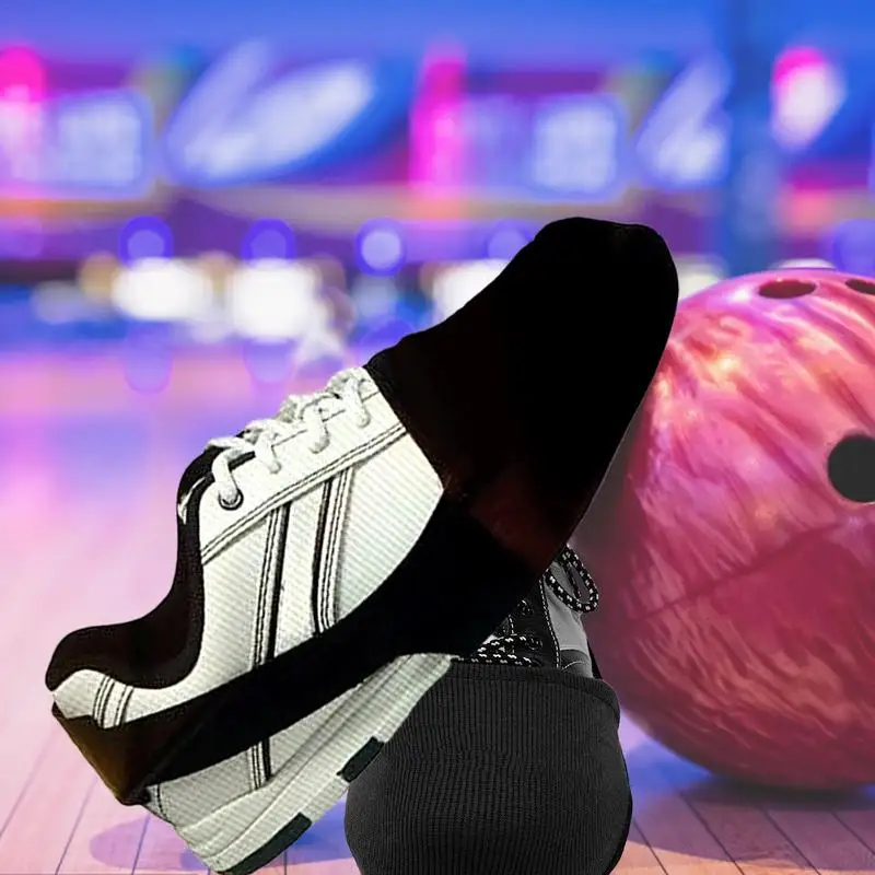 1 Size Bowling Shoe Cover Non-Woven Fabric Bowling Shoe Equipment Cover With Elastic Cord Black Adjustable