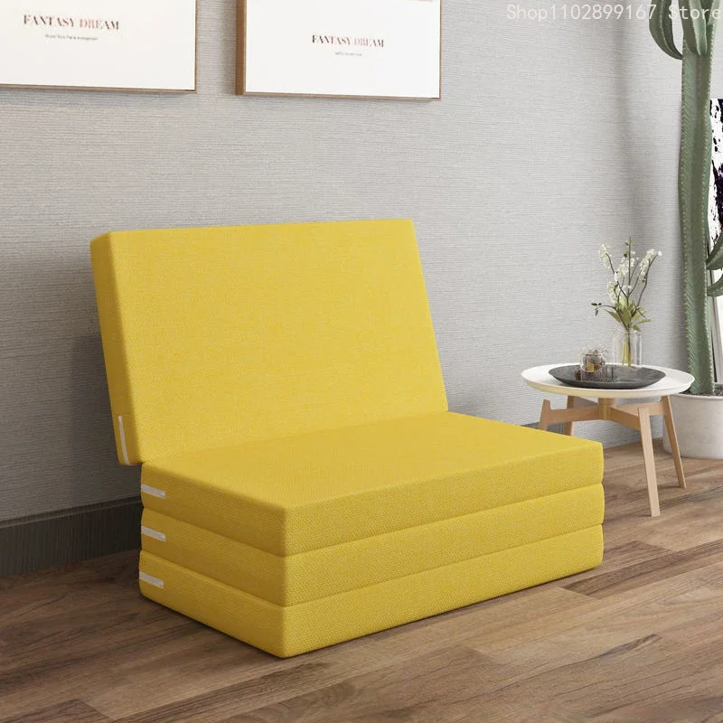 Simple Portable Folding Bed Thickened Four-Fold Sponge Nap Mattress Office Tatami Adult Escort Bed For Home Sleeping Mat Floor