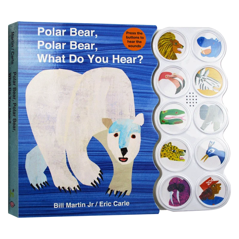 

Белый медведь, белый медведь, что вы слышите, Эрик Карл, Детские Книги для малышей в возрасте 1, 2, 3, книга с картинками на английском языке, 9780312513467