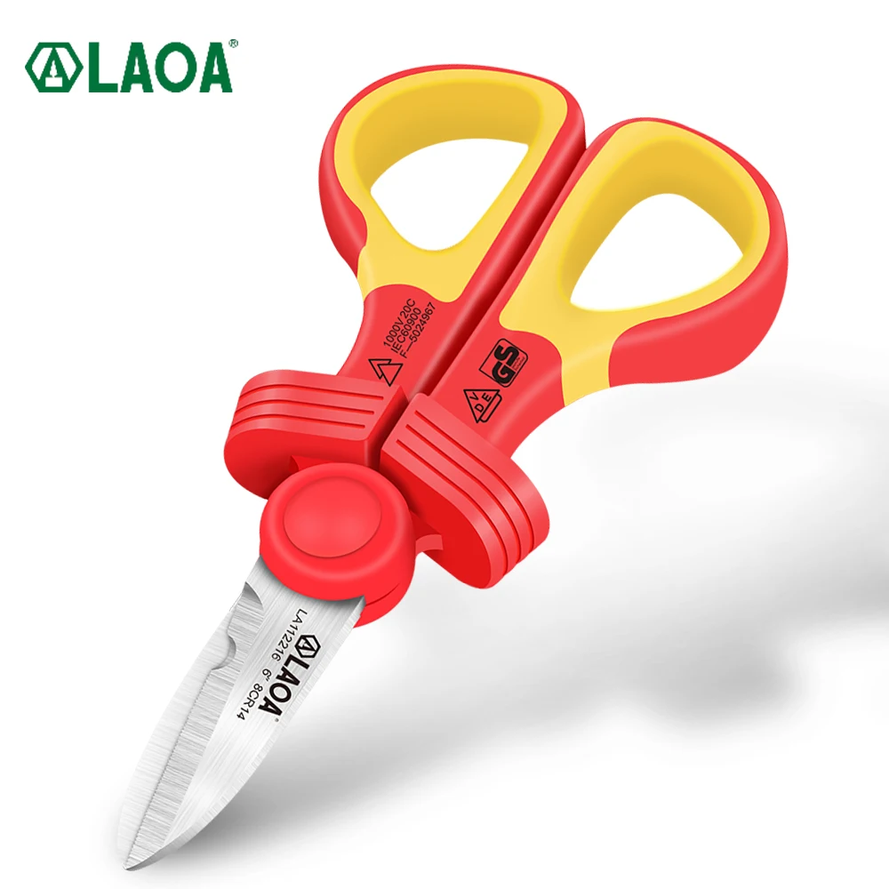 LAOA 절연 전기 가위, 저항 전압 1000V, 다기능 와이어 가위, 전기기사 DIY 가위