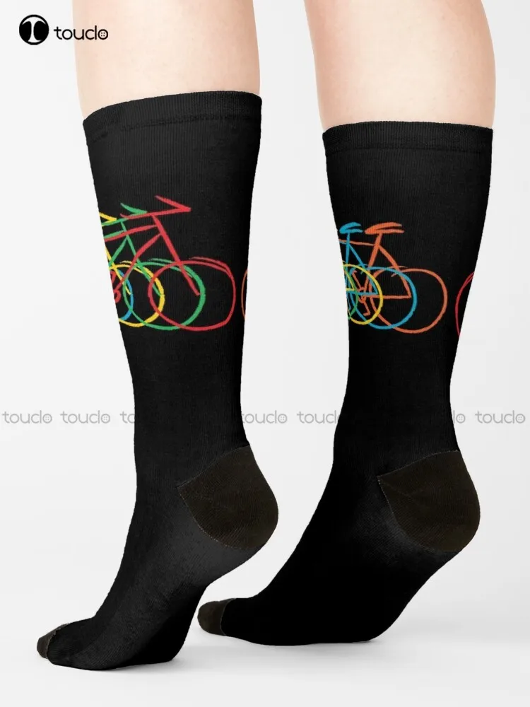 

Just Bike Colorful Socks Colorful Socks Personalized Custom Unisex Adult Teen Youth Socks Breathable Cotton 360° Digital Print