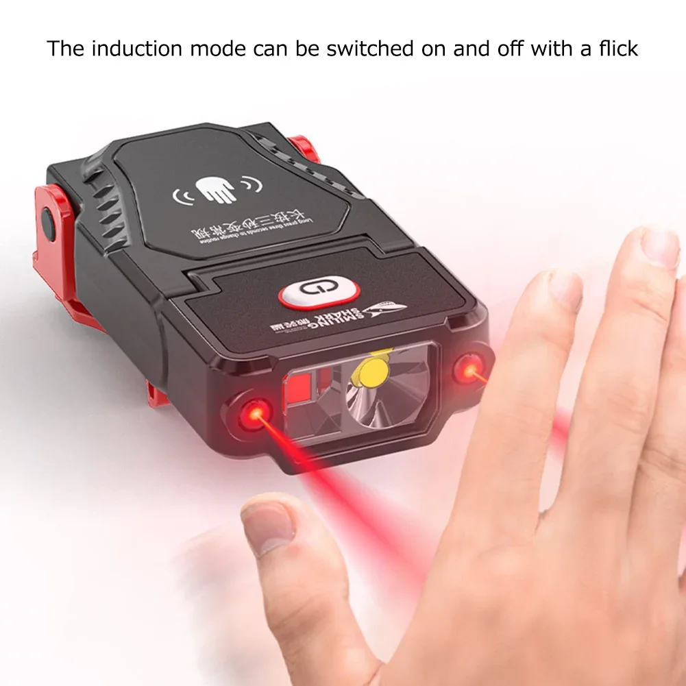 Description Picture 2 of itemLED Sensor Headlamp USB Rechargeable Hat Clip Cap Light Super Bright Fishing Headlamp Adjustable Angle for Camping Work Light