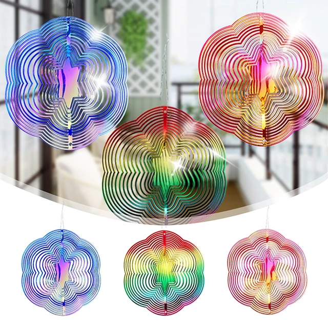 3D-S Forgó Szélcsengő Lézer Madár-Visszatelepítő Madárellenes Lógós Fonók Madár Ijesztő Kerti Dekoráció Erkély Gyümölcsös Díszek