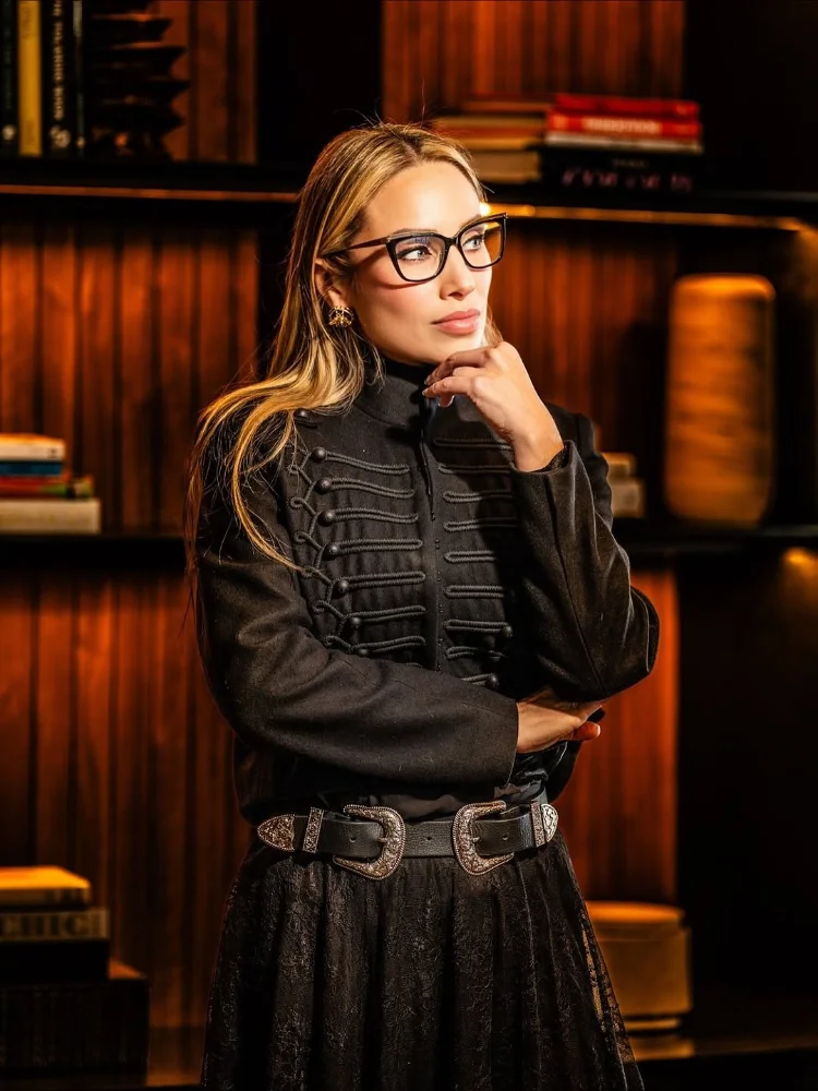 Veste Napoléon Vintage pour Femme, Col Montant Tendance, Manches Longues, Simple Boutonnage, Couleur Unie, Manteau Court Chic, Vêtement d'extérieur Style High Street 2026