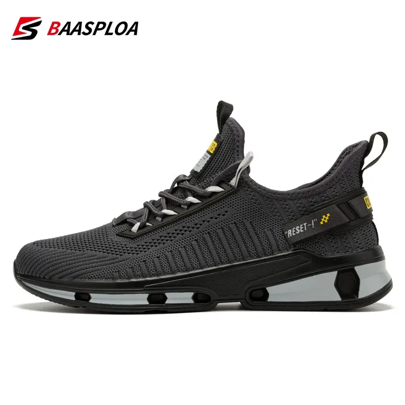 Men Sneakers Comfortable Knit Walking Shoes Breathable Fashion Anti-Slip Shock-Absorbing Casual Shoes