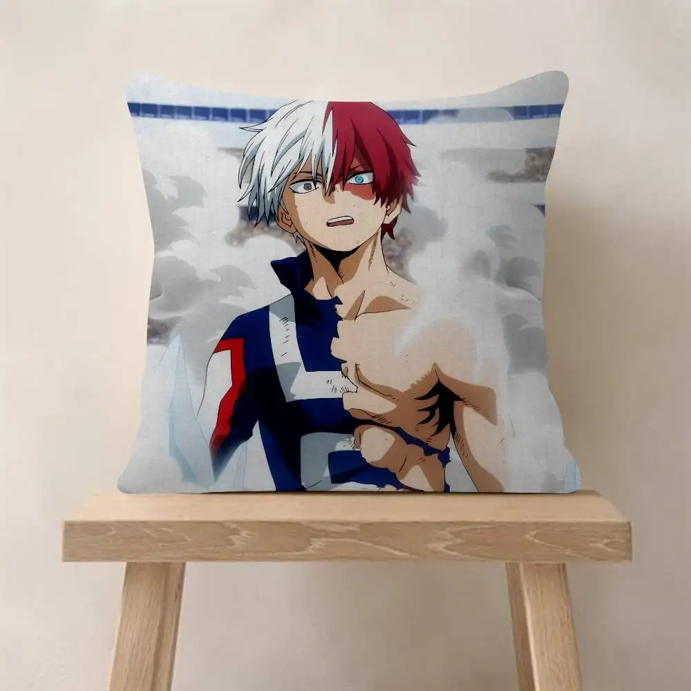 Anime M-My H-Hero Academia Shoto Todoroki 쿠션 커버 자동차 소파 자동차 크리스마스 선물용 베개 케이스