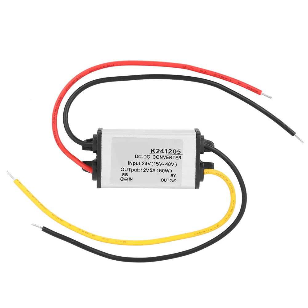 DC-DC 24V to 12V Voltage Converter High Efficiency Step down Power Supply 5A Aluminum Shell power supply voltage converter
