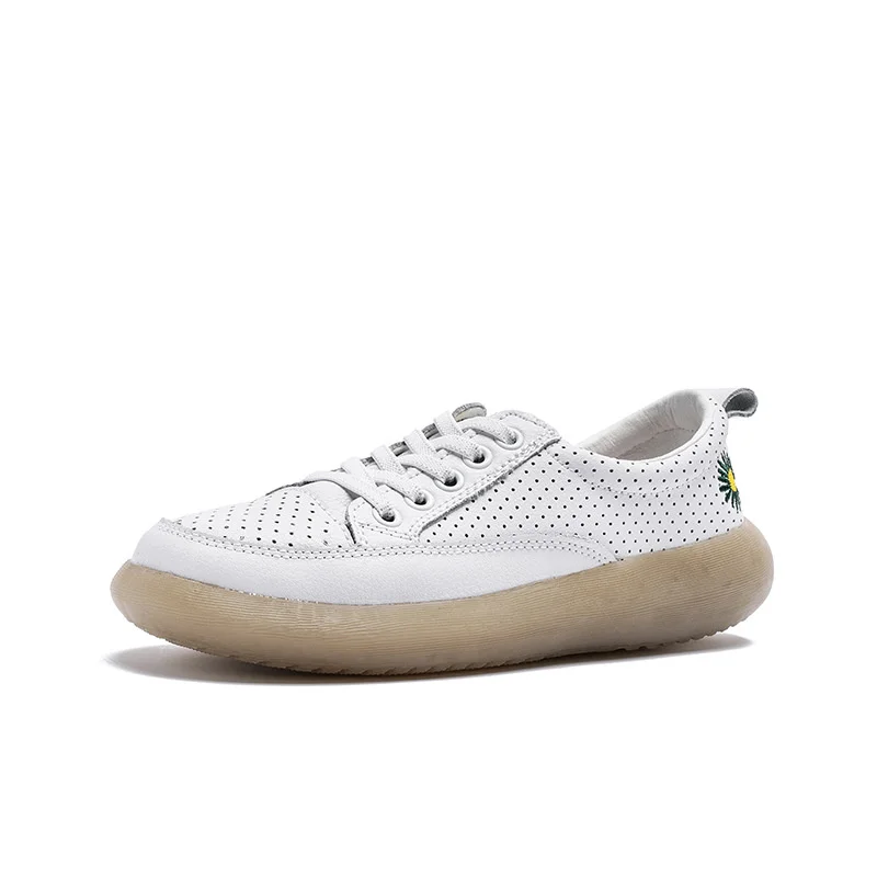 

High Quality 2023 Genuine Leather Women's Casual Vulcanize Designer Cowhide Sport Walking Running Shoes Spring Summer Lady Flats