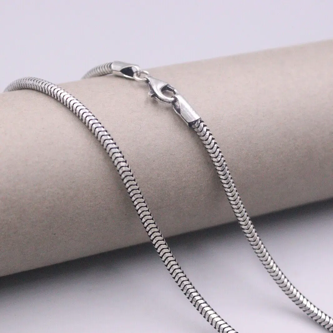 

Real 925 Sterling Silver Necklace 3.0mm Snake Link Chain 29.5inch S925