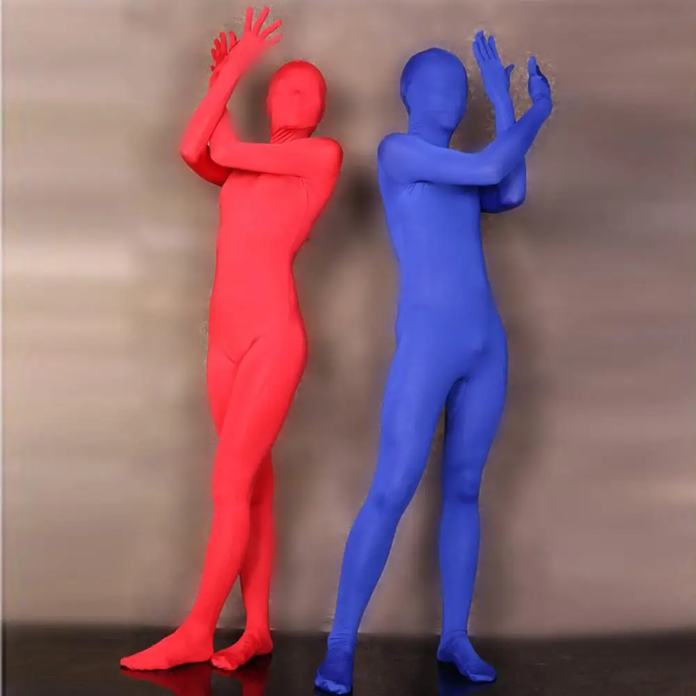 Separated Fingers One Piece Tights Bodysuit Full Coat Zentai Spandex Bodystocking Unitard Rompers Jumpsuit Cosplay Stage Costume