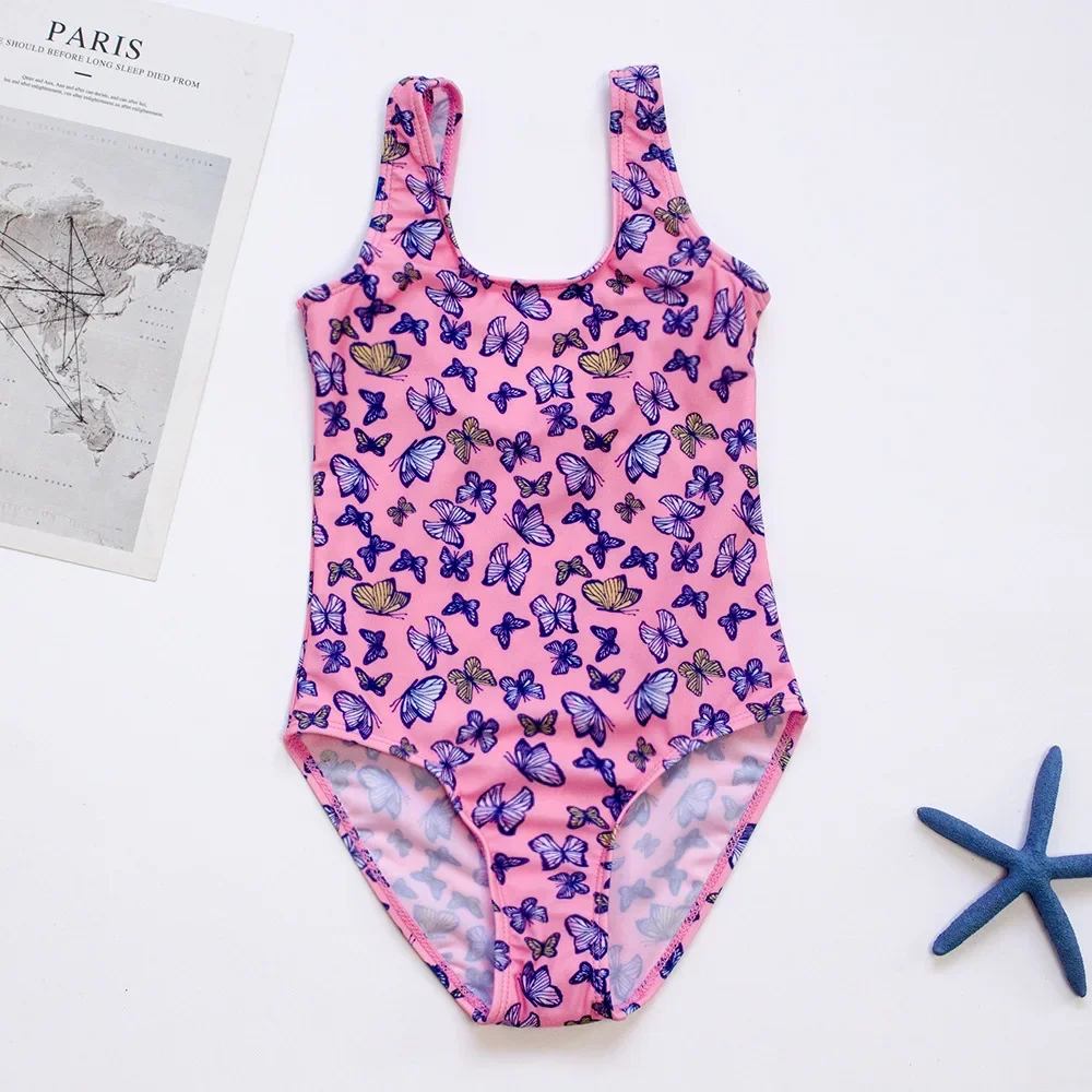 2025 Infant Baby Girl Summer Outfits Fishscale Unicorn Print Sleeveless Swimwear Jumpsuit Summer Girls Bathing Suit One-pieces