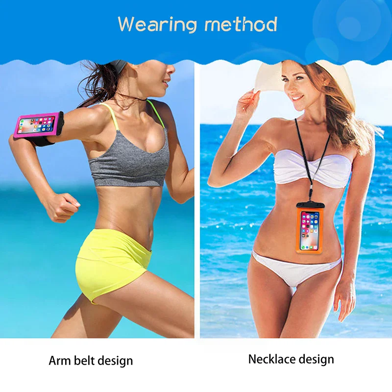 1Pcs Universal Waterproof Phone Case Arm Band Bag Swim Diving Surfing Mobile Phone Pouch Waterproof Bag