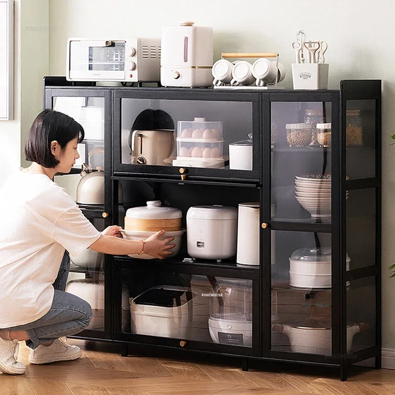 Nordic Minimalist Kitchen Cabinets Home Living Room Storage Cabinets Multi-layer Large Capacity Small Apartment Kitchen Cabinet 3