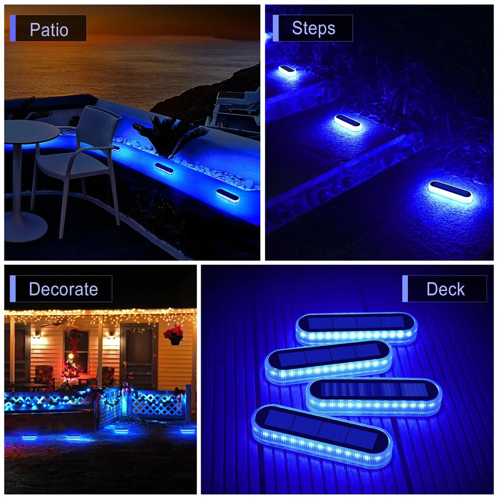 Waterproof Solar LED Path Lights with Auto On/Off for Outdoor Steps and Pathways