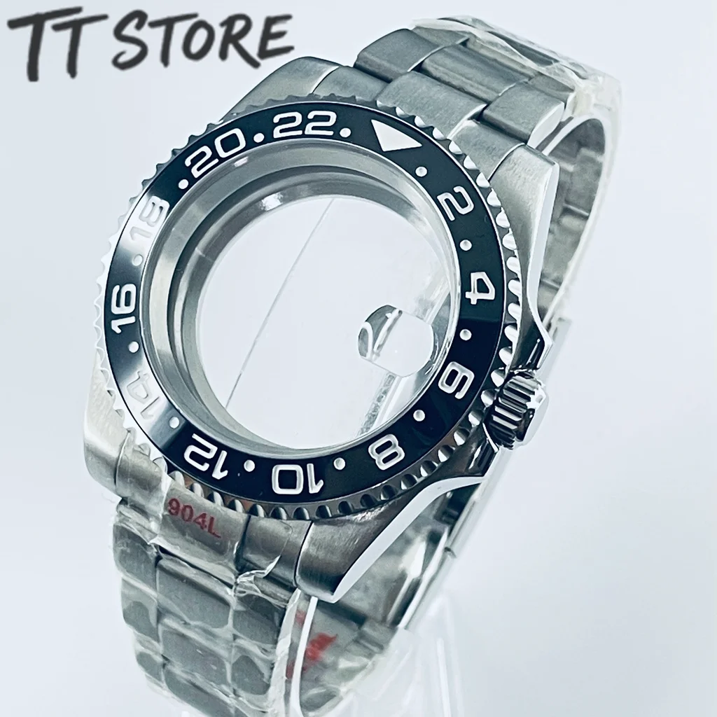 Silver 40mm Watch with Ceramic Bezel and Sapphire Case