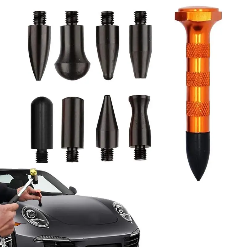 Dent Repair Tool Kits 9-Pieces Dent Removal Tap Down Tools Auto Body Dent Removal Repair Tool Kit Car Body Dent Hand Tools Kit super pdr dent removal paintless dent repair tools push rods hooks hand tool pry bar set opening tools kit for car repairing kit