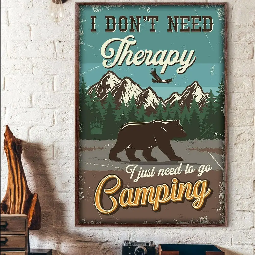 Жестяные знаки В рустикальном стиле, металлический знак, мне не нужна терапия, мне просто нужно идти на кемпинг, кемпинг, кемпинг